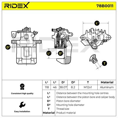 Zacisk Hamulcowy RIDEX 78B0011 78B0011 - foto 4
