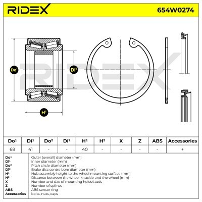 Łożysko Koła RIDEX 654W0274 654W0274 - foto 3