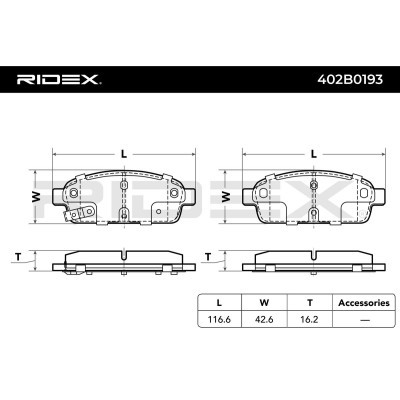 Klocki hamulcowe RIDEX 402B0193 402B0193 - foto 3