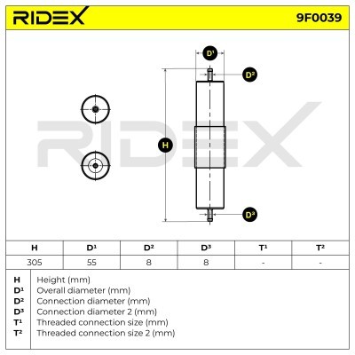 Filtr Paliwa RIDEX 9F0039 9F0039 - foto 5
