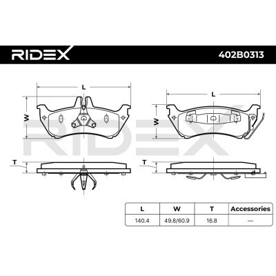 Klocki hamulcowe RIDEX 402B0313 402B0313 - foto 7