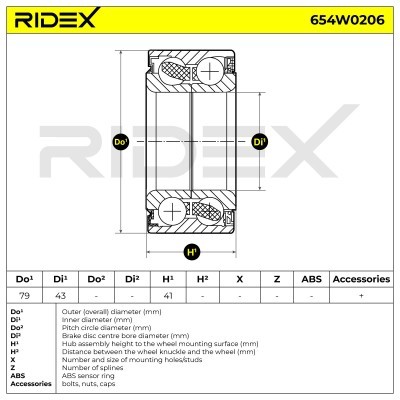 Łożysko Koła RIDEX 654W0206 654W0206 - foto 3