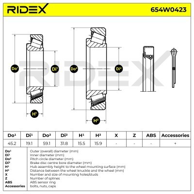 Łożysko Koła RIDEX 654W0423 654W0423 - foto 5