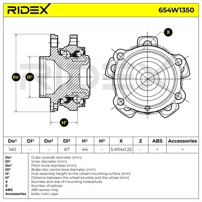Łożysko Koła RIDEX 654W1350 654W1350 - foto 7