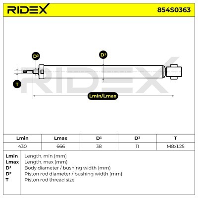 Amortyzator RIDEX 854S0363 854S0363 - foto 4
