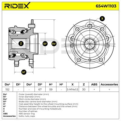 Łożysko Koła RIDEX 654W1103 654W1103 - foto 6