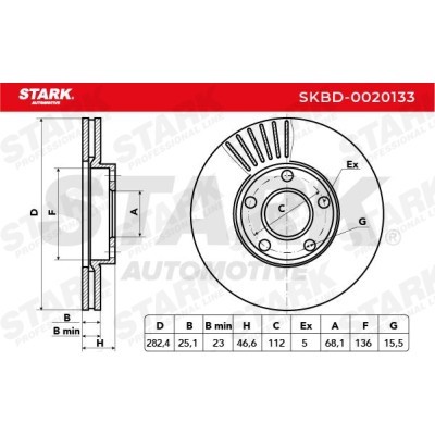 Tarcza hamulcowa Stark SKBD-0020133 SKBD-0020133 - foto 3