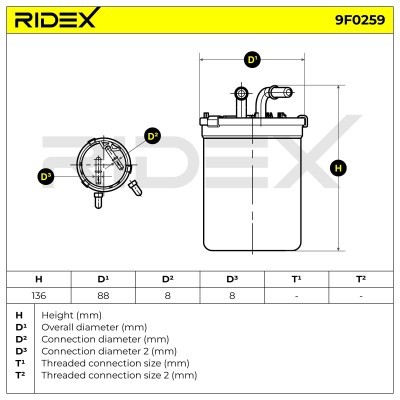 Filtr Paliwa RIDEX 9F0259 9F0259 - foto 5