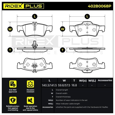 Klocki hamulcowe RIDEX 402B0068P 402B0068P - foto 2