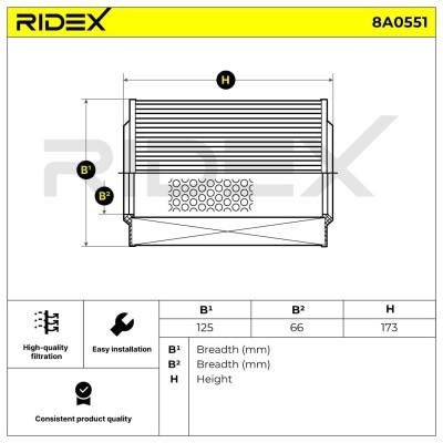 Filtr Powietrza RIDEX 8A0551 8A0551 - foto 6