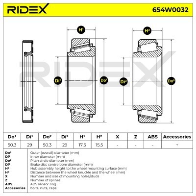 Łożysko Koła RIDEX 654W0032 654W0032 - foto 3