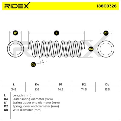 Sprężyna Zawieszenia RIDEX 188C0326 188C0326 - foto 5