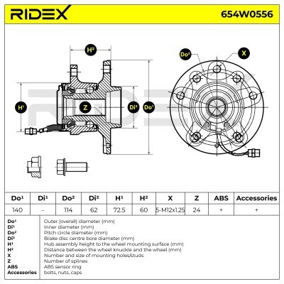 Łożysko Koła RIDEX 654W0556 654W0556 - foto 5