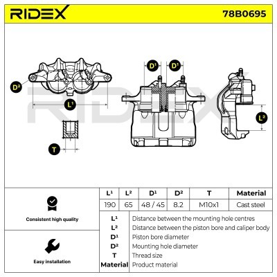 Zacisk Hamulcowy RIDEX 78B0695 78B0695 - foto 7