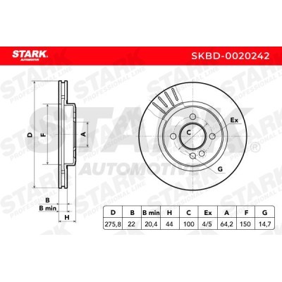 Tarcza hamulcowa Stark SKBD-0020242 SKBD-0020242 - foto 7