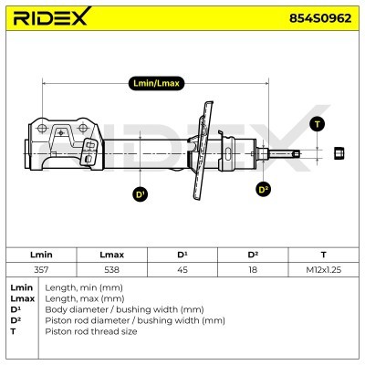 Amortyzator RIDEX 854S0962 854S0962 - foto 6