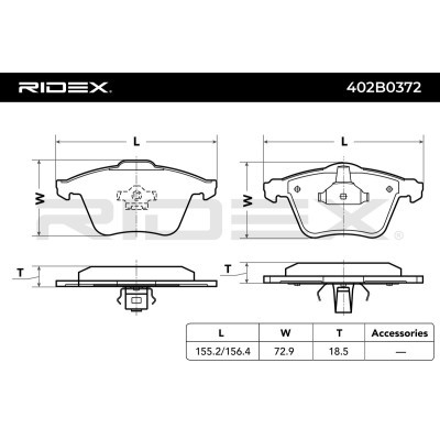 Klocki hamulcowe RIDEX 402B0372 402B0372 - foto 3