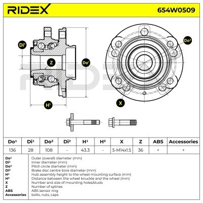 Łożysko Koła RIDEX 654W0509 654W0509 - foto 6