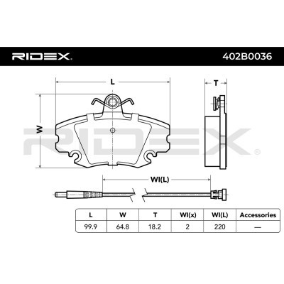 Klocki hamulcowe RIDEX 402B0036 402B0036 - foto 3