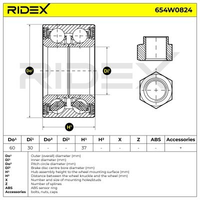 Łożysko Koła RIDEX 654W0824 654W0824 - foto 6