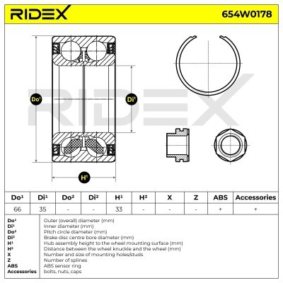 Łożysko Koła RIDEX 654W0178 654W0178 - foto 3