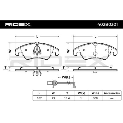 Klocki hamulcowe RIDEX 402B0301 402B0301 - foto 3