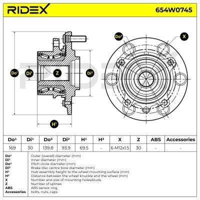 Łożysko Koła RIDEX 654W0745 654W0745 - foto 6