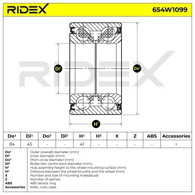 Łożysko Koła RIDEX 654W1099 654W1099 - foto 6