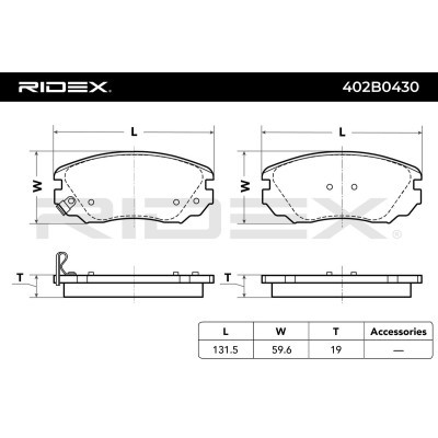 Klocki hamulcowe RIDEX 402B0430 402B0430 - foto 4