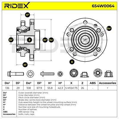 Łożysko Koła RIDEX 654W0064 654W0064 - foto 5
