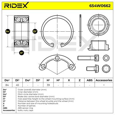 Łożysko Koła RIDEX 654W0662 654W0662 - foto 9