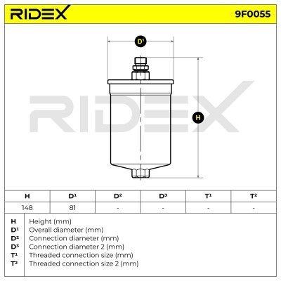 Filtr Paliwa RIDEX 9F0055 9F0055 - foto 4