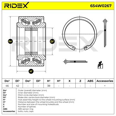 Łożysko Koła RIDEX 654W0267 654W0267 - foto 6