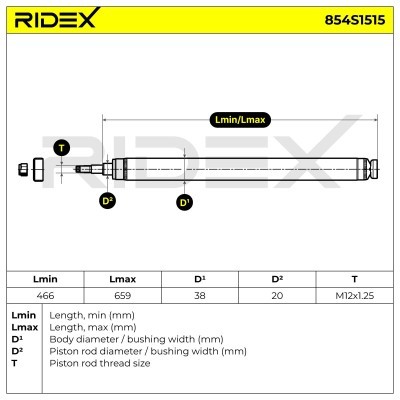 Amortyzator RIDEX 854S1515 854S1515 - foto 5