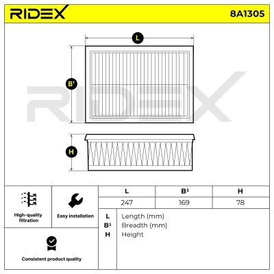 Filtr Powietrza RIDEX 8A1305 8A1305 - foto 6