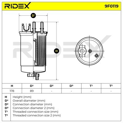 Filtr Paliwa RIDEX 9F0119 9F0119 - foto 6
