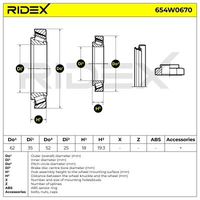 Łożysko Koła RIDEX 654W0670 654W0670 - foto 5
