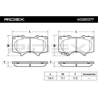 Klocki hamulcowe RIDEX 402B0377 402B0377 - foto 4