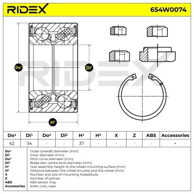 Łożysko Koła RIDEX 654W0074 654W0074 - foto 4