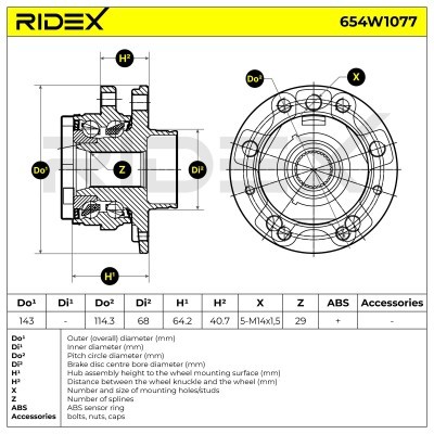 Łożysko Koła RIDEX 654W1077 654W1077 - foto 5