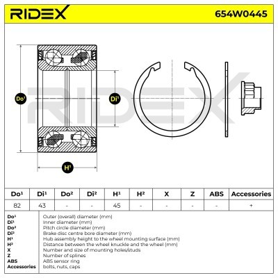Łożysko Koła RIDEX 654W0445 654W0445 - foto 2