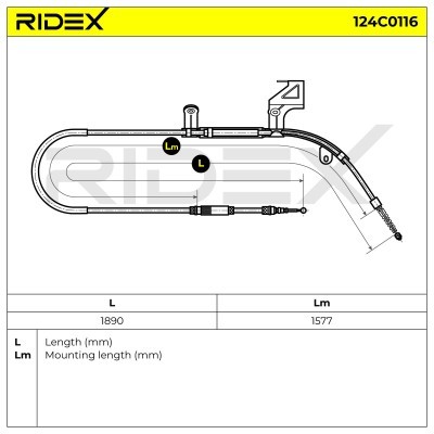Linka Hamulca Ręcznego RIDEX 124C0116 124C0116 - foto 6
