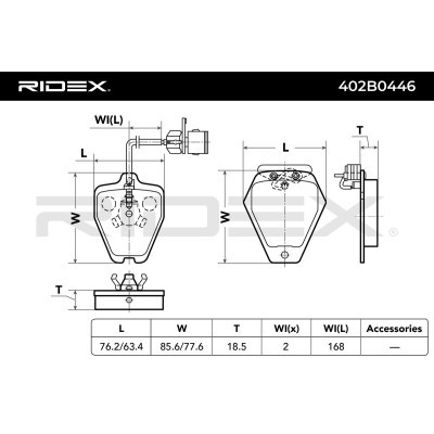 Klocki hamulcowe RIDEX 402B0446 402B0446 - foto 3