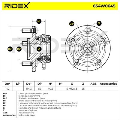 Łożysko Koła RIDEX 654W0645 654W0645 - foto 7