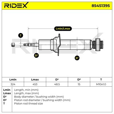 Amortyzator RIDEX 854S1395 854S1395 - foto 6