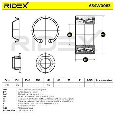 Łożysko Koła RIDEX 654W0083 654W0083 - foto 3