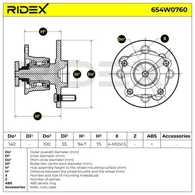 Łożysko Koła RIDEX 654W0760 654W0760 - foto 5