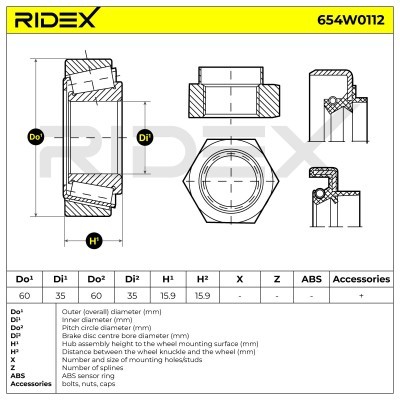 Łożysko Koła RIDEX 654W0112 654W0112 - foto 3