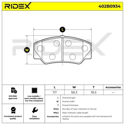 Klocki hamulcowe RIDEX 402B0934 402B0934 - foto 4