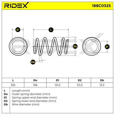 Sprężyna Zawieszenia RIDEX 188C0325 188C0325 - foto 5